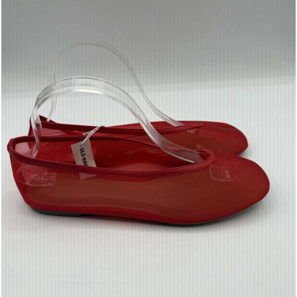 Old Navy Ballet Flats Shoes Mesh Red Women Comfort Preppy Retro Size 8 NWT